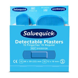 Salvequick Fingertupplaster/Normal Blue Detectable